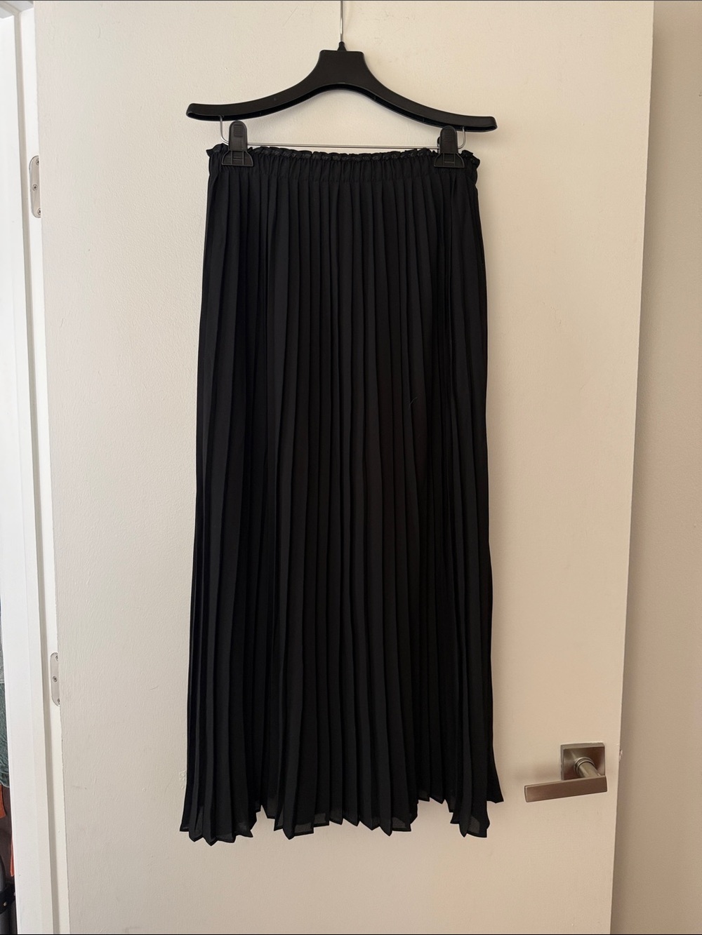 J. Crew Black Pleated Maxi Skirt
